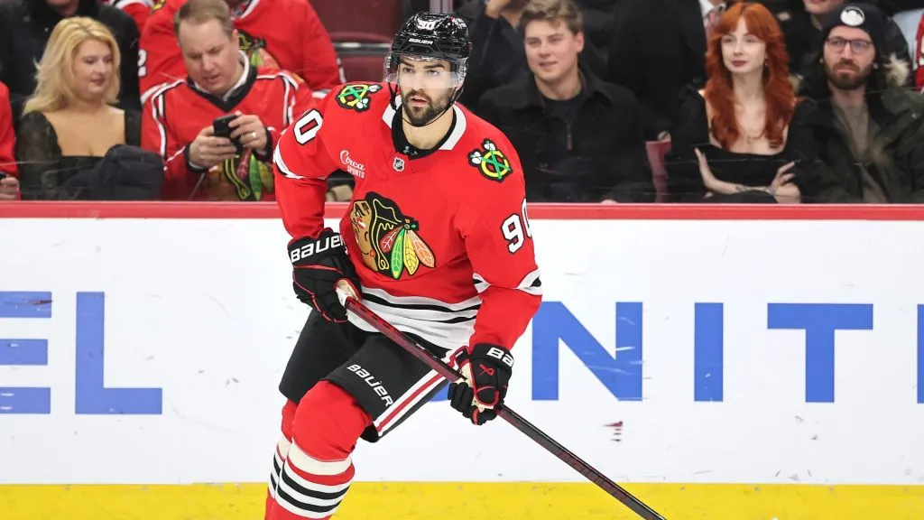 Joe Veleno during his stint with the Blackhawks