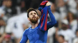 Lionel Messi celebrating a goal for Barcelona.