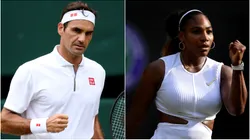 Roger Federer and Serena Williams during Wimbledon.