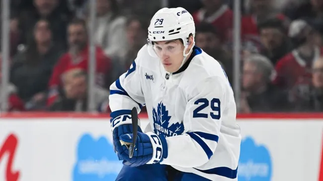 Pontus Holmberg during his stint in the Maple Leafs