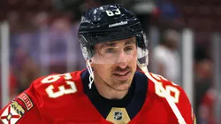 Brad Marchand of the Panthers warms up prior to a game.