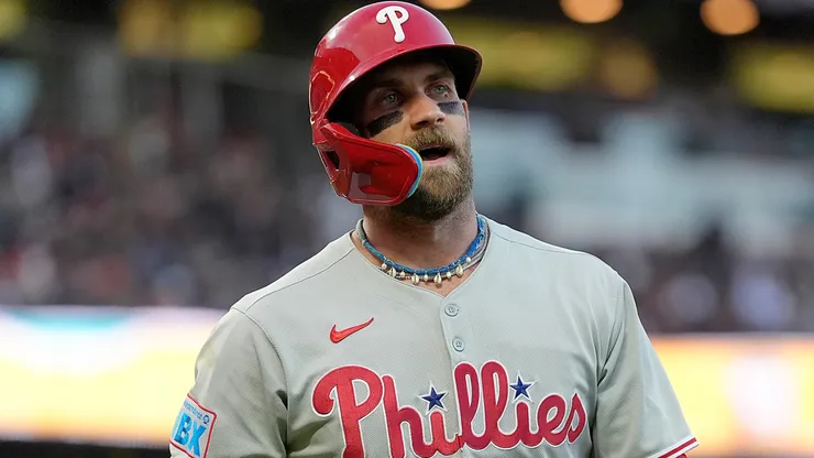 Bryce Harper after hitting the ball.