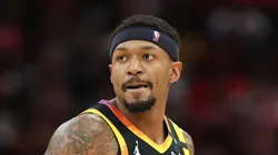 Bradley Beal #3 of the Phoenix Suns looks to pass against the Houston Rockets during the second half of the game at Toyota Center