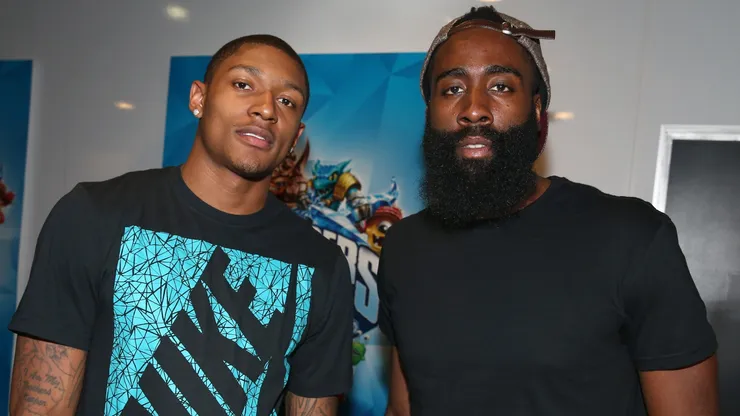 Bradley Beal and James Harden in 2014.