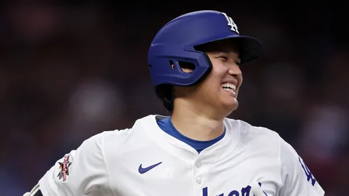 Shohei Ohtani #17 of the Los Angeles Dodgers reacts after grounding out during the second inning of the MLB All-Star Game at Truist Park on July 15, 2025 in Atlanta, Georgia.