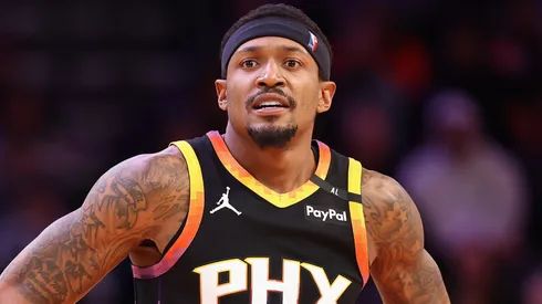 Bradley Beal #3 of the Phoenix Suns looks on during the second half of the NBA game against the Washington Wizards.