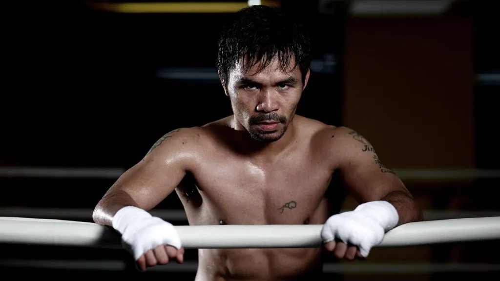 Manny Pacquiao poses for a portrait during a training session at the Elorde boxing Gym on May 19, 2017. (Source: Chris Hyde/Getty Images)