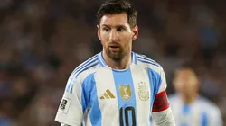 Lionel Messi of Argentina reacts during a 2026 World Cup Qualifier game.