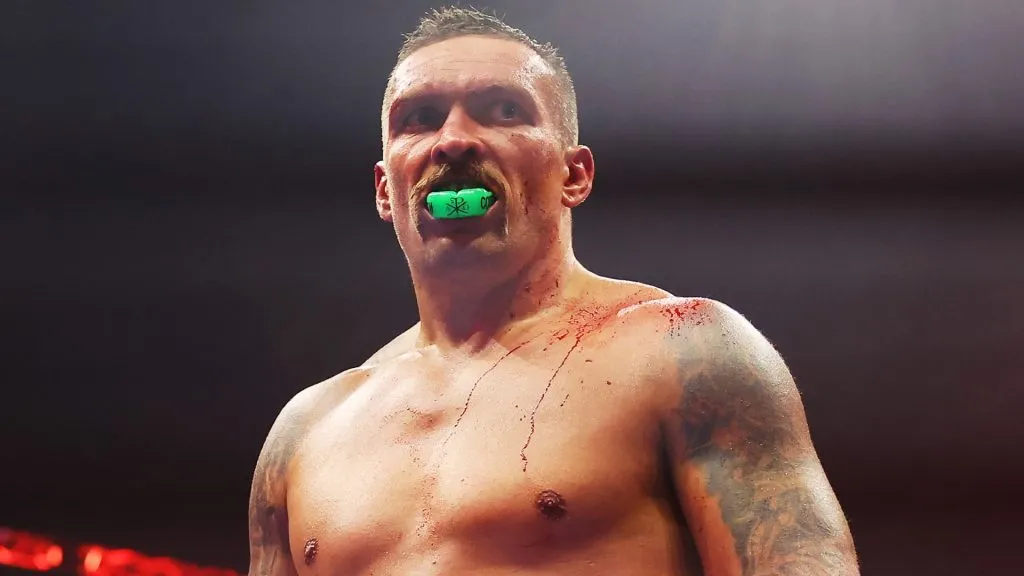 Oleksandr Usyk looks on during the IBF, WBA, WBC, WBO and Undisputed Heavyweight titles’ fight between Tyson Fury and Oleksandr Usyk at Kingdom Arena on May 18, 2024. (Source: Richard Pelham/Getty Images)