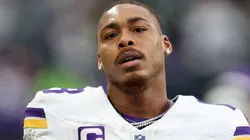 Justin Jefferson #18 of the Minnesota Vikings looks on against the Seattle Seahawks at Lumen Field on December 22, 2024 in Seattle, Washington.