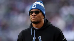 Anthony Richardson #5 of the Indianapolis Colts looks on against the New York Giants at MetLife Stadium on December 29, 2024 in East Rutherford, New Jersey.