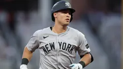Anthony Volpe #11 of the New York Yankees rounds third base after hitting a two-run homer in the fifth inning against the Atlanta Braves at Truist Park on July 19, 2025 in Atlanta, Georgia.