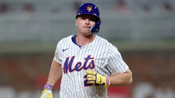 Pete Alonso #20 of the New York Mets runs around the bases after hitting a three-run home run against the American League during the sixth inning of the MLB All-Star Game.