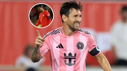 Lionel Messi #10 of Inter Miami CF and Cristiano Ronaldo.