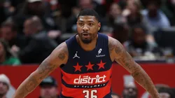 Marcus Smart #36 of the Washington Wizards looks on against the Milwaukee Bucks during the first half at Capital One Arena