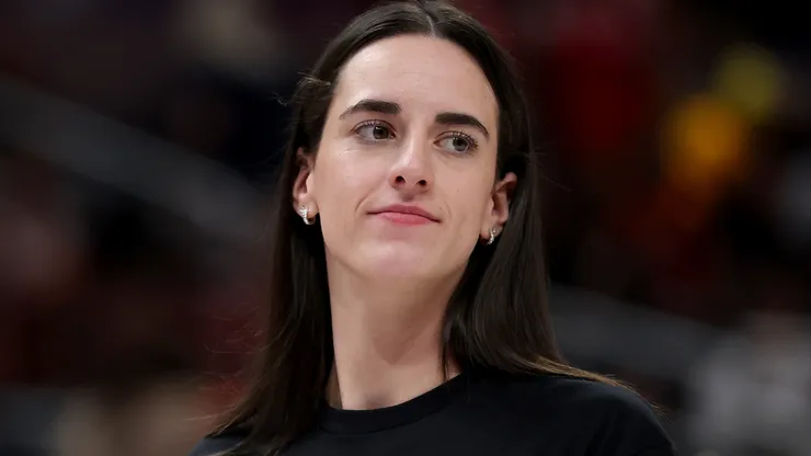 Caitlin Clark #22 of the Indiana Fever wears a shirt saying "Pay us what you owe us" prior to the 2025 AT&T WNBA All-Star Game at Gainbridge Fieldhouse on July 19, 2025 in Indianapolis, Indiana.