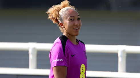 Lauren James of England leaves the pitch during a training session at St Georges Park on June 16, 2025.