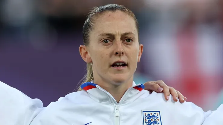 Keira Walsh of England sings the national anthem prior to the UEFA Women's EURO 2025 Group D match between England and Wales at Arena St. Gallen on July 13, 2025