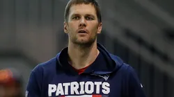 Tom Brady #12 of the New England Patriots warms up during Super Bowl LIII practice at Georgia Tech Brock Practice Facility on January 31, 2019 in Atlanta, Georgia.