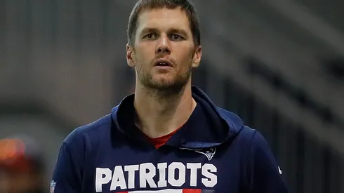Tom Brady #12 of the New England Patriots warms up during Super Bowl LIII practice at Georgia Tech Brock Practice Facility on January 31, 2019 in Atlanta, Georgia.