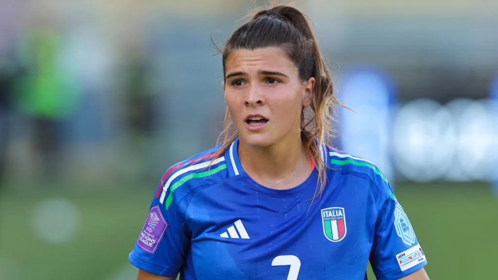 Sofia Cantore of Italy during the UEFA Women’s Nations League 2024/25 Grp A4 MD5 match between Italy and Sweden at Stadio Tardini on May 30, 2025. (Source: Luca Amedeo Bizzarri/Getty Images)