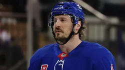 J.T. Miller #8 with the New York Rangers at Madison Square Garden.