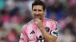 Lionel Messi #10 of Inter Miami CF reacts during the MLS match.