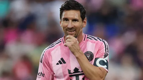 Lionel Messi #10 of Inter Miami CF reacts during the MLS match.