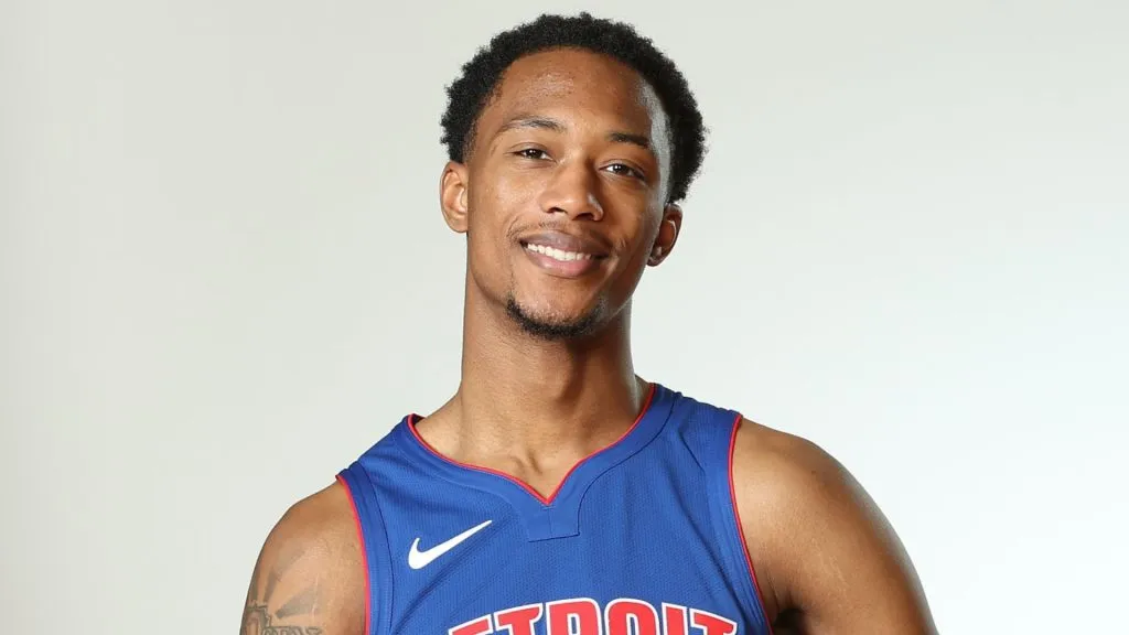 Ron Holland II #00 of the Detroit Pistons poses for a portrait during the 2024 NBA Rookie Photo Shoot at UNLV on July 17, 2024. (Source: Monica Schipper/Getty Images)