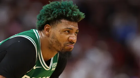 Marcus Smart playing for the Boston Celtics in 2023.