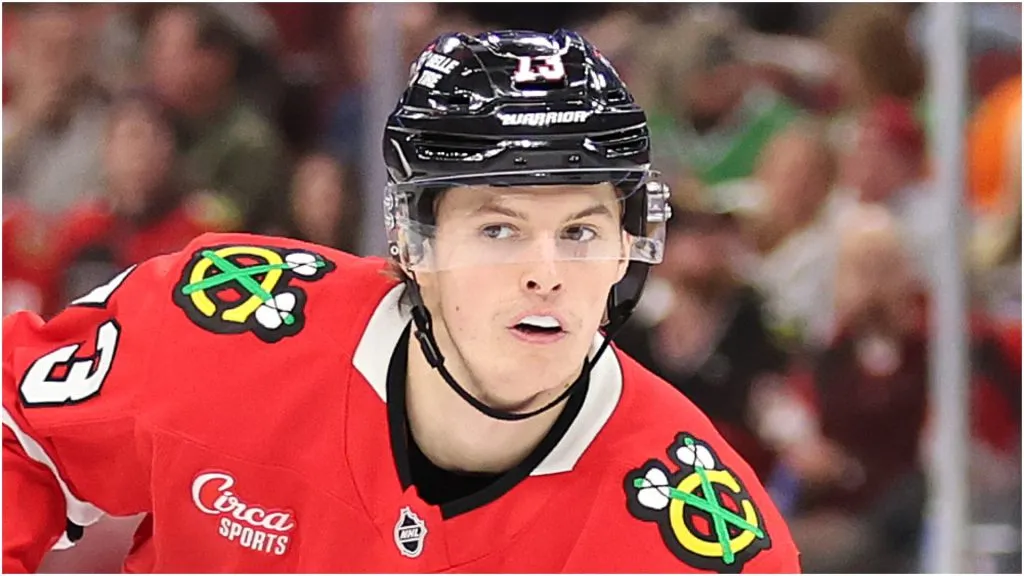 Lukas Reichel #73 of the Chicago Blackhawks