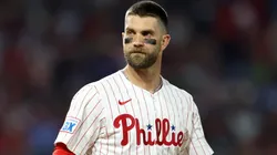 Bryce Harper watches his home run soar during a recent game, marking another milestone in his standout MLB career.