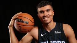 Tristan da Silva #23 of the Orlando Magic poses for a portrait during the 2024 NBA Rookie Photo Shoot at UNLV on July 16, 2024.