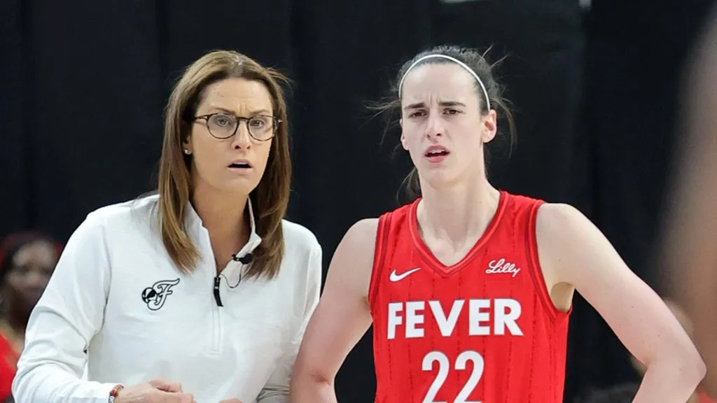White and Clark during an Indiana Fever match (Ethan Miller/Getty Images)