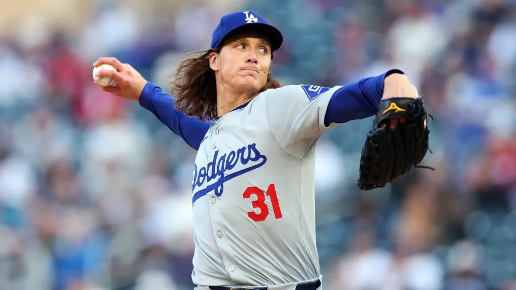 Tyler Glasnow #31 of the Los Angeles Dodgers delivers a pitch against the Minnesota Twins in the first inning at Target Field on April 09, 2024. (Source: David Berding/Getty Images)