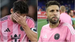 Lionel Messi #10 of Inter Miami CF and Jordi Alba #18 of Inter Miami CF.