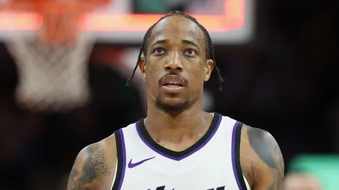 DeMar DeRozan #10 of the Sacramento Kings during the second half of the NBA game