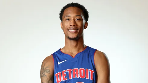 Ron Holland II #00 of the Detroit Pistons poses for a portrait during the 2024 NBA Rookie Photo Shoot at UNLV on July 17, 2024.