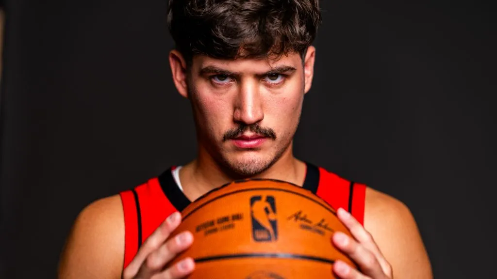 Reed Sheppard #15 poses for a portrait during Houston Rockets Media Day at Toyota Center on September 30, 2024. (Source: Darren Carroll/Getty Images)