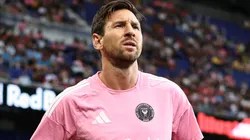 Lionel Messi #10 of Inter Miami CF warms up prior to the MLS match between New York Red Bulls and Inter Miami CF at Sports Illustrated Stadium on July 19, 2025 in Harrison, New Jersey.