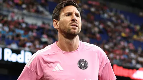 Lionel Messi #10 of Inter Miami CF warms up prior to the MLS match between New York Red Bulls and Inter Miami CF at Sports Illustrated Stadium on July 19, 2025 in Harrison, New Jersey.
