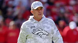 Head coach Sean Payton of the Denver Broncos looks on prior to a game against the Kansas City Chiefs at GEHA Field at Arrowhead Stadium on November 10, 2024 in Kansas City, Missouri.