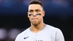 Aaron Judge reacts after popping out against the Toronto Blue Jays.