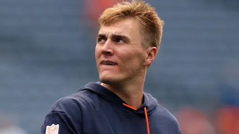 Bo Nix #10 of the Denver Broncos looks on prior to a game against the Seattle Seahawks at Lumen Field on September 08, 2024 in Seattle, Washington.