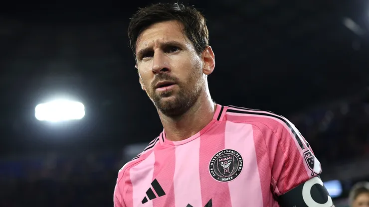 Lionel Messi #10 of Inter Miami CF reacts after winning the MLS match between New York Red Bulls and Inter Miami CF at Sports Illustrated Stadium on July 19, 2025.
