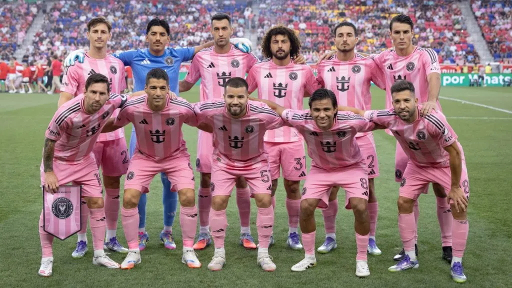 Lionel Messi #10 of Inter Miami CF and the starting line up for Major League Soccer match against New York Red Bulls at Sports Illustrated Stadium on July 19, 2025. (Source: Ira L. Black/Getty Images)