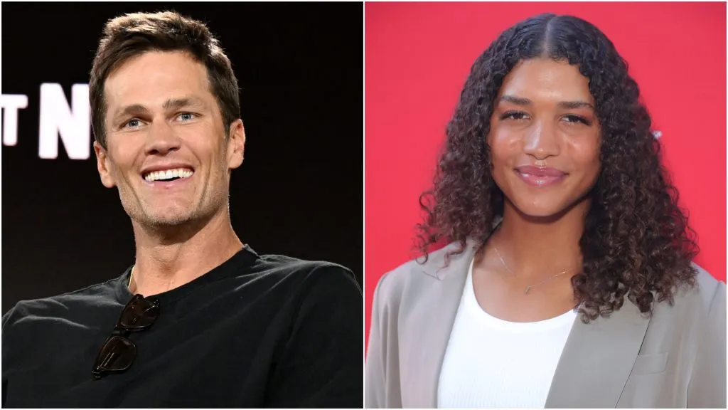 Tom Brady speaks onstage at Fanatics Fest NYC 2025 at Javits Center — Maya Brady attends The Annual espnW: Women + Sports Summit Day3. (Source: Slaven Vlasic/Getty Images — Leon Bennett/Getty Images)