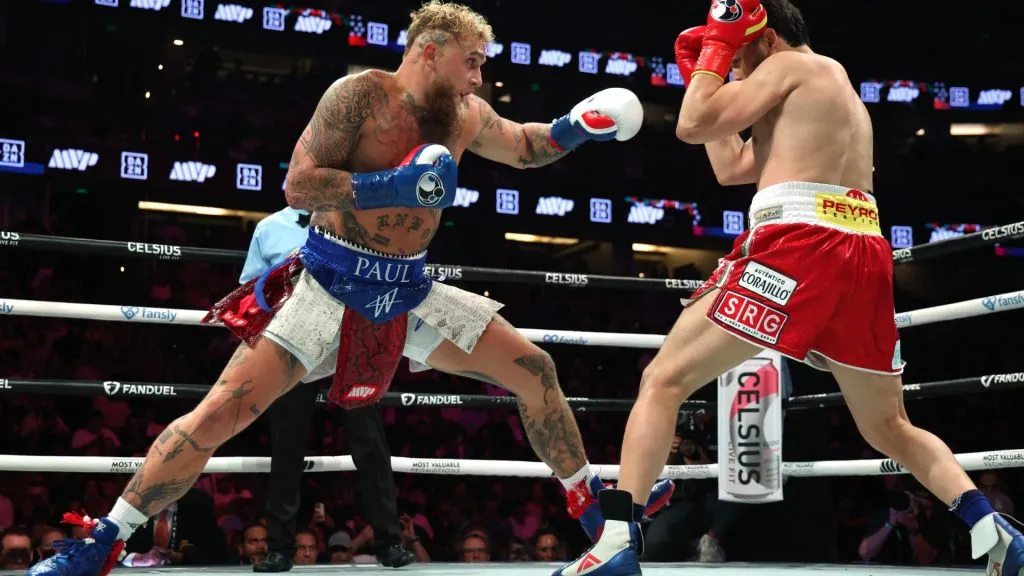 Jake Paul punches Julio Cesar Chavez Jr. to a unanimous decision win during a Cruiserweight fight at Honda Center on June 28, 2025 in Anaheim, California. (Photo by Harry How/Getty Images)