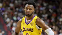 Bronny James #9 of the Los Angeles Lakers.