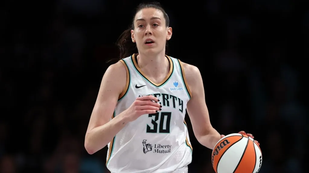Breanna Stewart #30 of the New York Liberty in action during the game against the Los Angeles Sparks at Barclays Center on July 03, 2025. (Source: Sarah Stier/Getty Images)